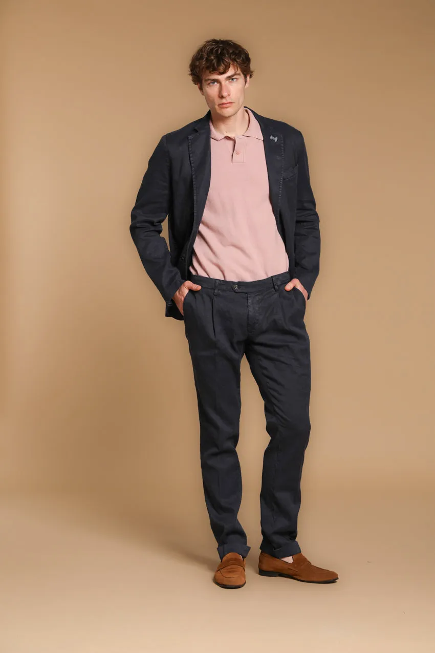 New York Time 1 Pinces men's chino pants in linen and cotton twill regular fit sold by Mason's product image thumbnail 3