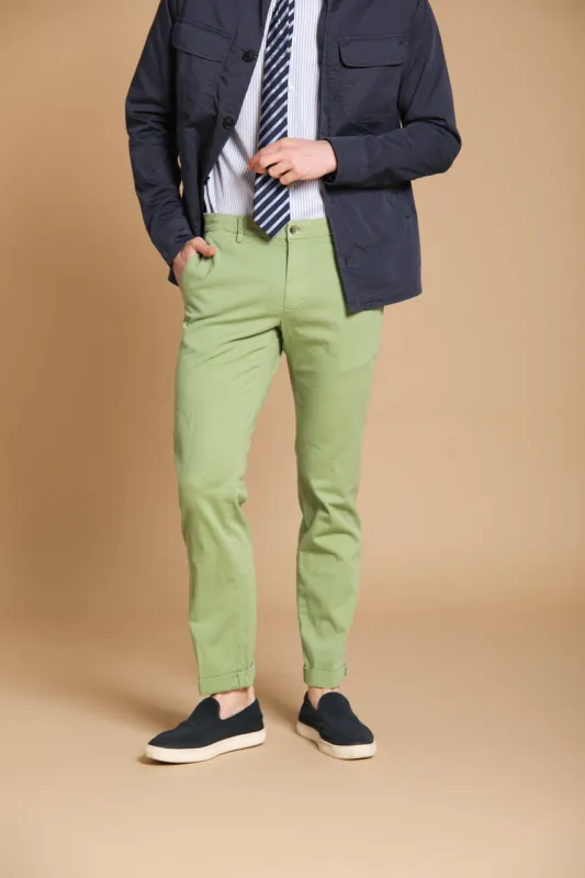New York men's chino pants in stretch satin regular fit ① sold by Mason's