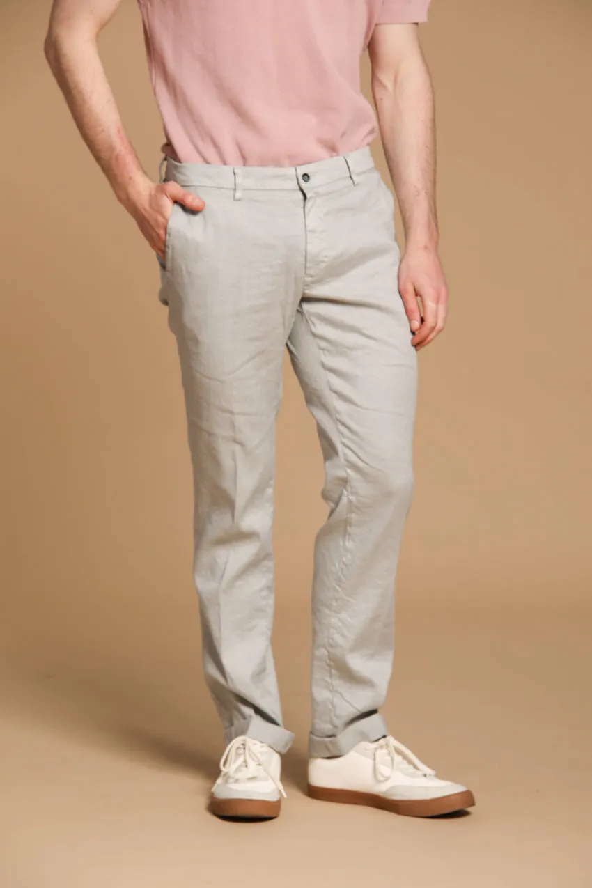 New York men's chino pants in linen and cotton twill regular fit sold by Mason's