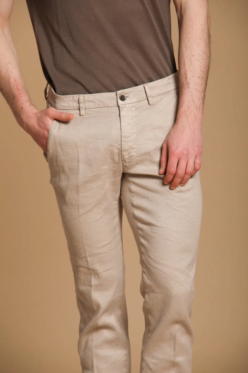 Torino men's chino pants in cotton and linen twill slim fit sold by Mason's product image thumbnail 3