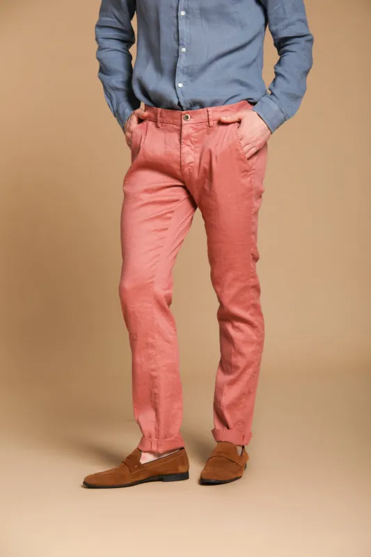 Torino men's chino pants in cotton and linen twill slim fit sold by Mason's