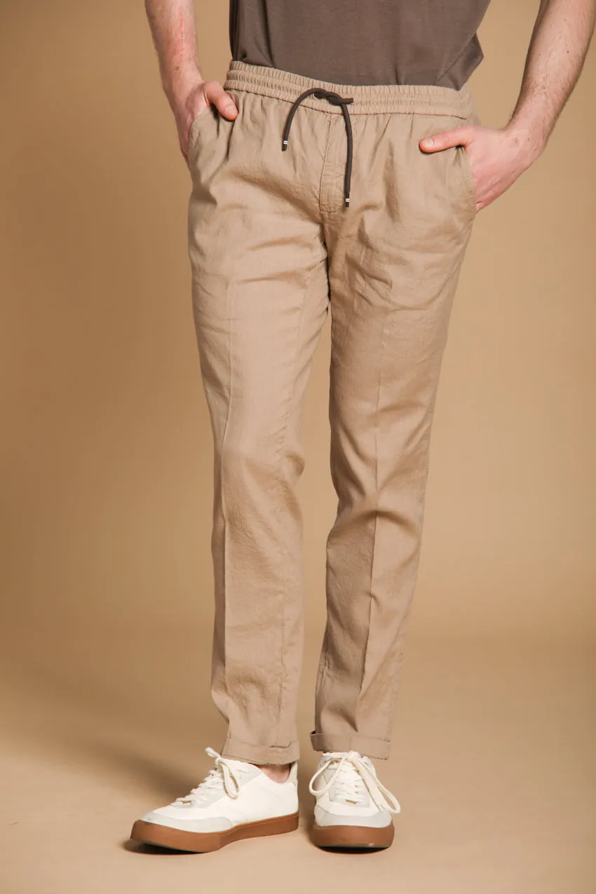 New York Sack men's chino pants in lightweight linen and cotton fabric regular fit sold by Mason's