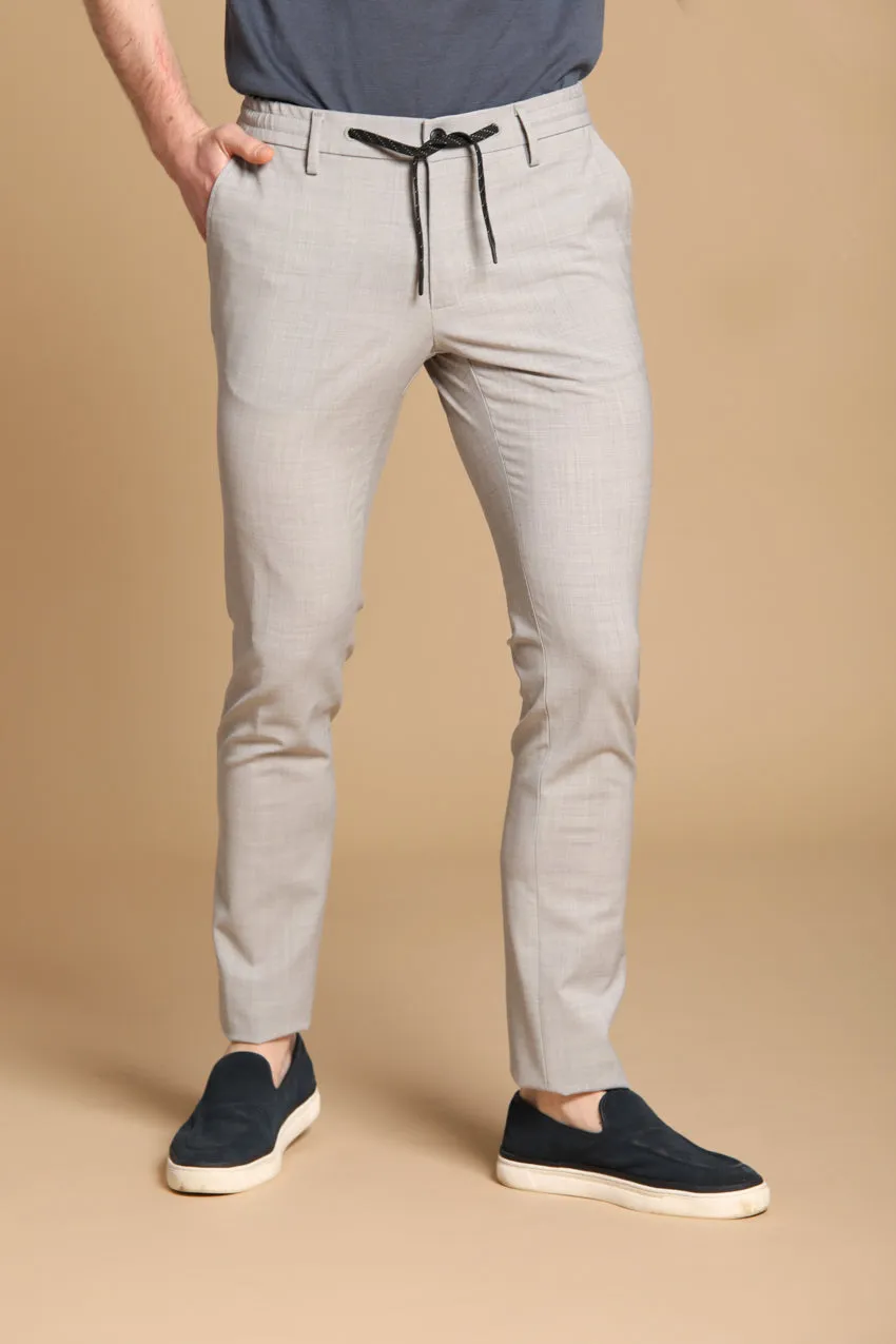 Milano Jogger men's jogger chino pants in travel wool extra slim fit sold by Mason's