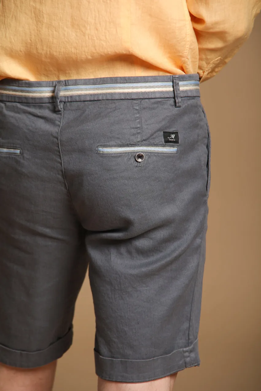 Torino Oxford men's chino bermuda shorts in linen-cotton twill, slim fit sold by Mason's product image thumbnail 2