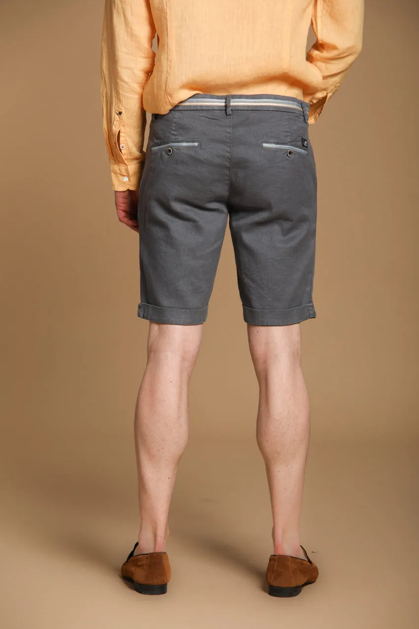 Torino Oxford men's chino bermuda shorts in linen-cotton twill, slim fit sold by Mason's product image thumbnail 4