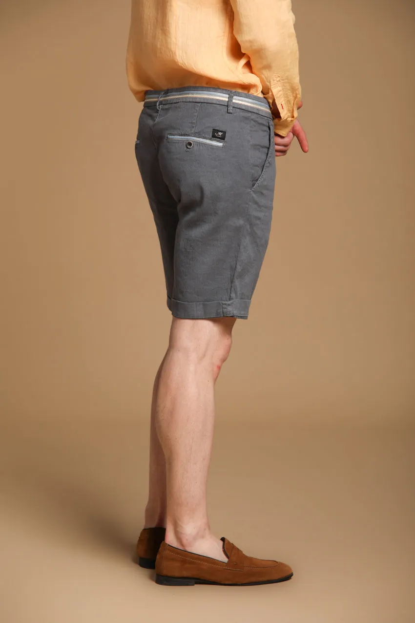 Torino Oxford men's chino bermuda shorts in linen-cotton twill, slim fit sold by Mason's product image thumbnail 3