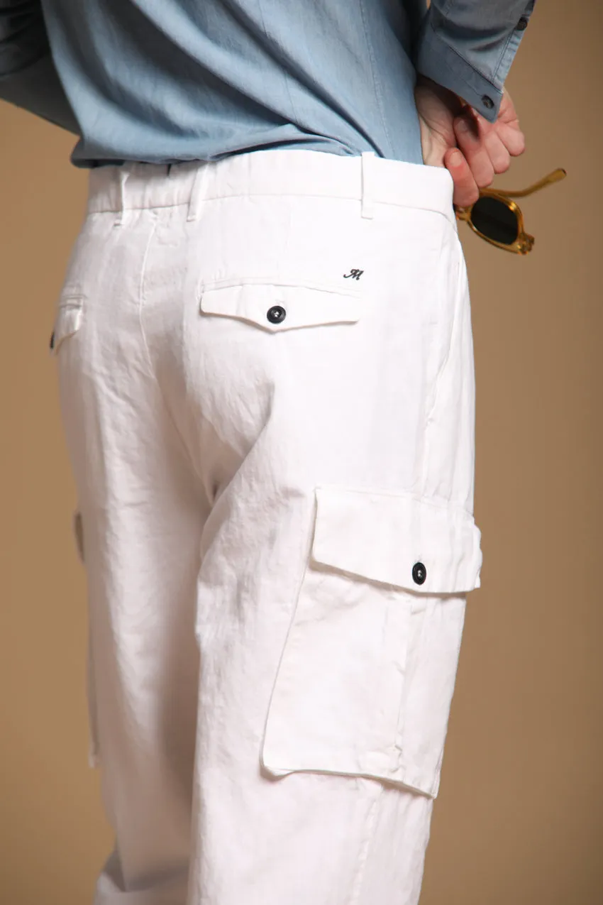 Cargo 22 men's cargo pants in broken cotton-hemp fabric with a relaxed fit sold by Mason's product image thumbnail 2