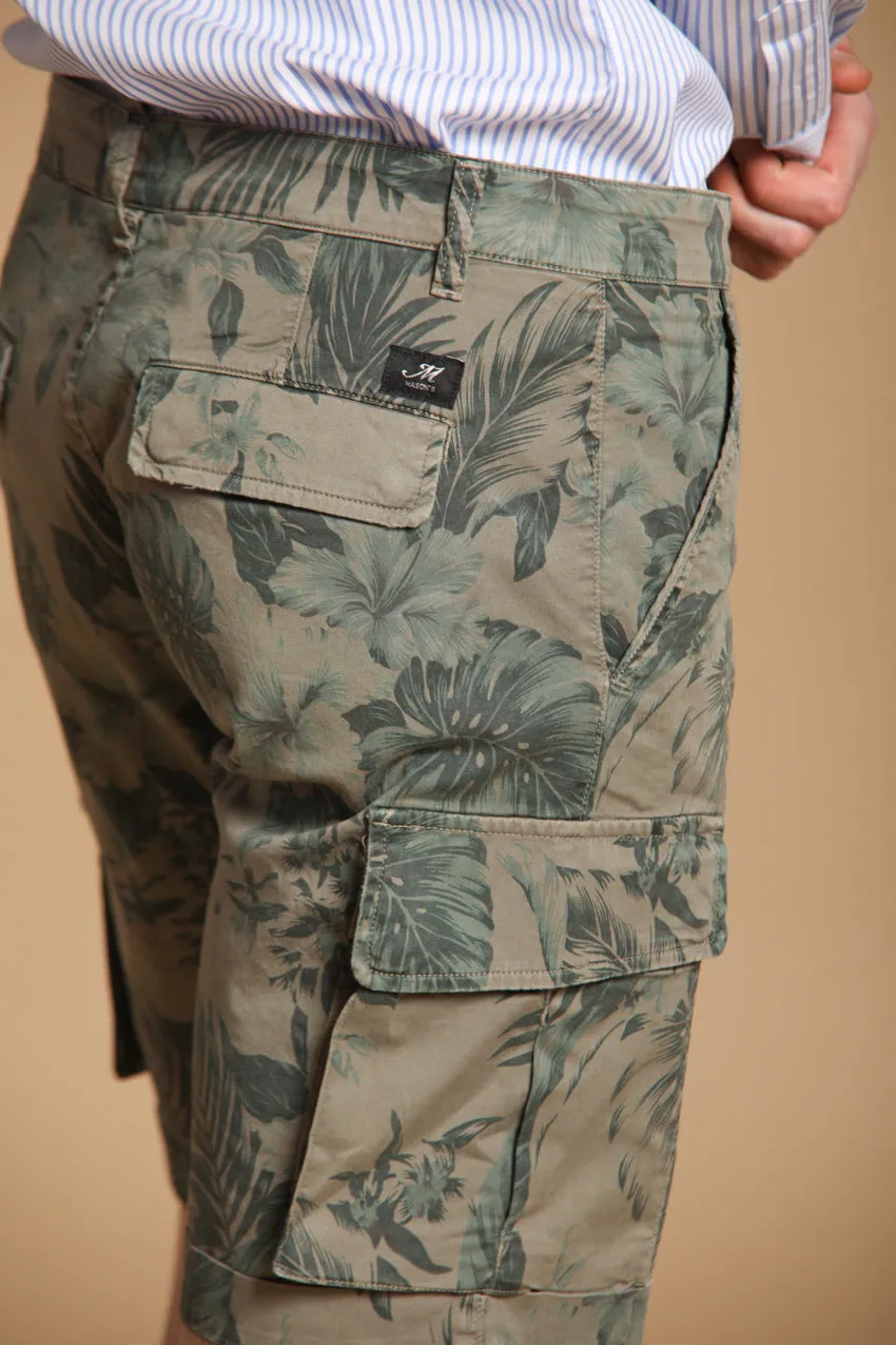 Chile men's cargo bermuda shorts in cotton with Hawaii Tiffany color pattern slim fit sold by Mason's product image thumbnail 2