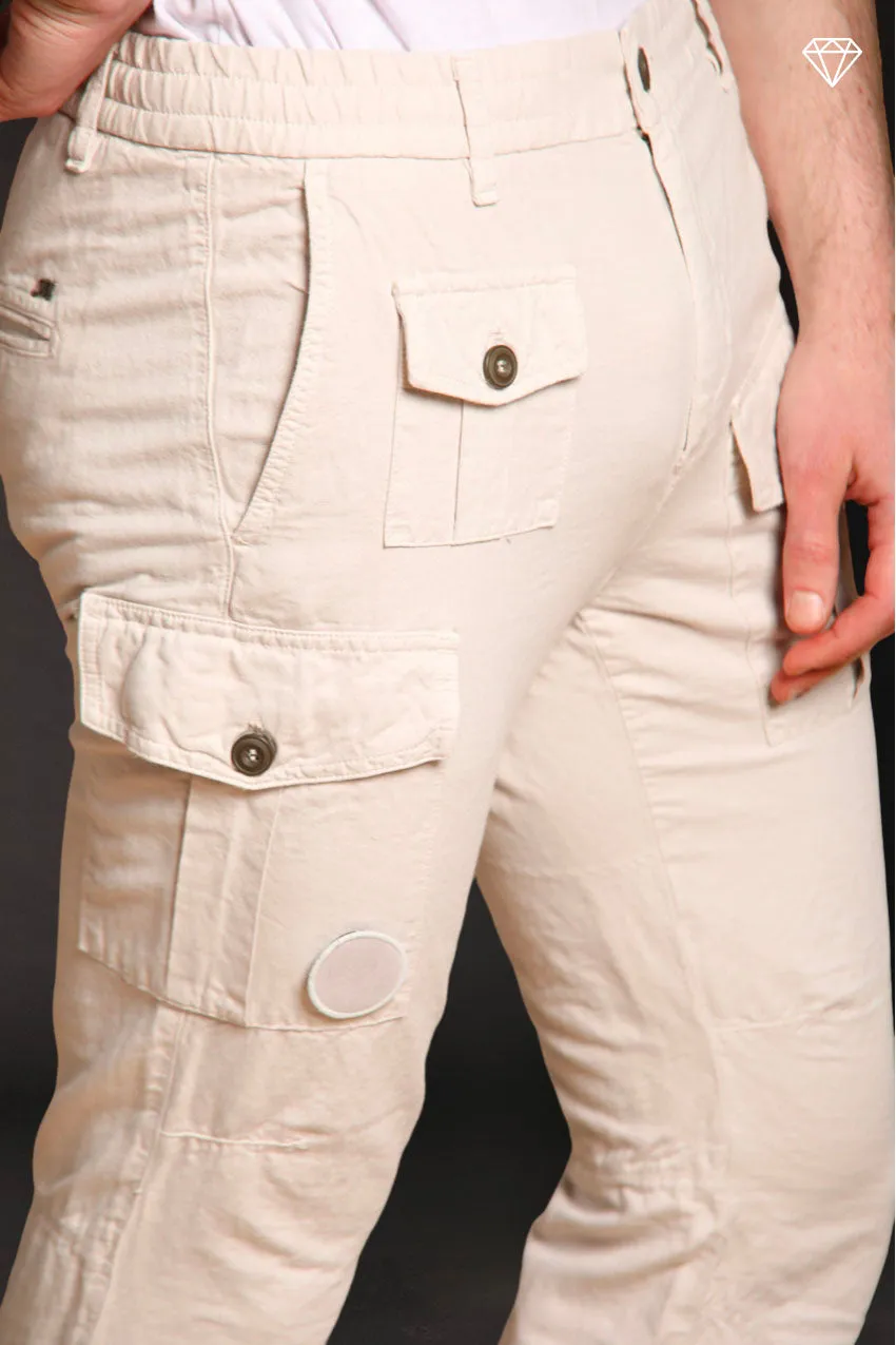 George Elax Men's cargo pants in cotton and hemp broken fabric logo edition Carrot Fit ① sold by Mason's product image thumbnail 2