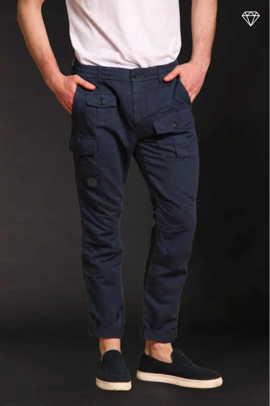 George Elax Men's cargo pants in cotton and hemp broken fabric logo edition Carrot Fit ① sold by Mason's