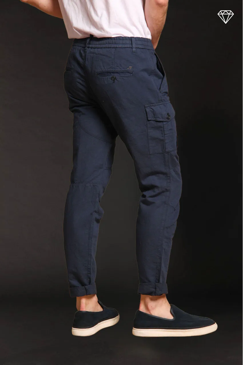 George Elax Men's cargo pants in cotton and hemp broken fabric logo edition Carrot Fit ① sold by Mason's product image thumbnail 5