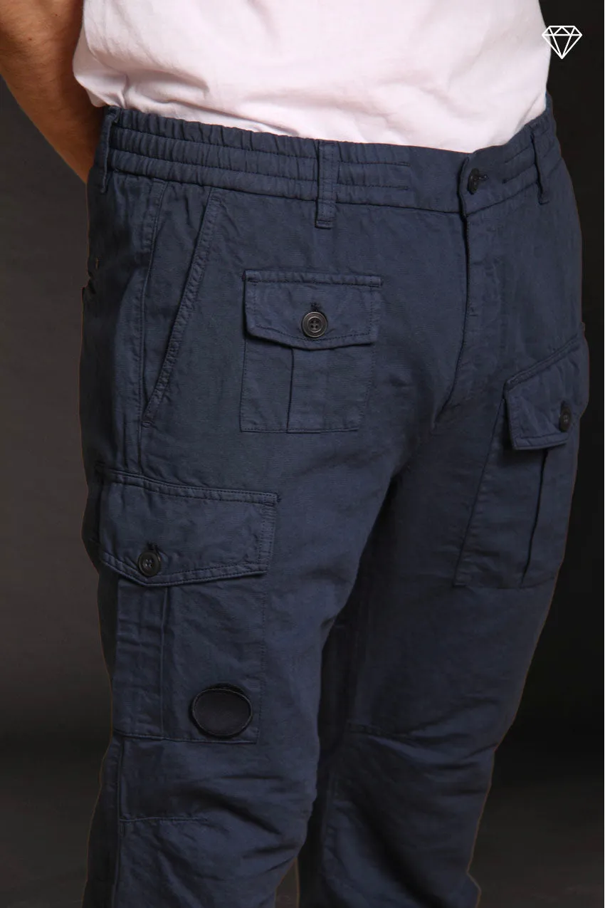 George Elax Men's cargo pants in cotton and hemp broken fabric logo edition Carrot Fit ① sold by Mason's product image thumbnail 2