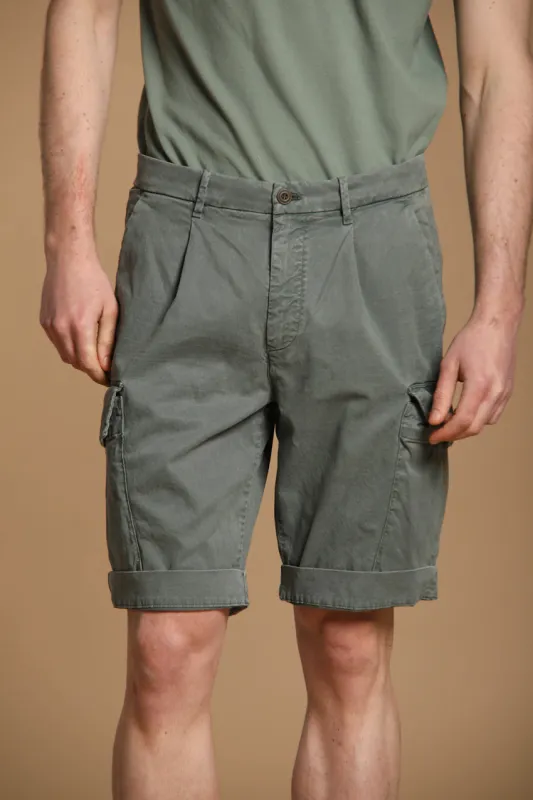 Cargo 22 men's cargo bermuda shorts in stretch cotton-silk gabardine Relaxed fit  sold by Mason's