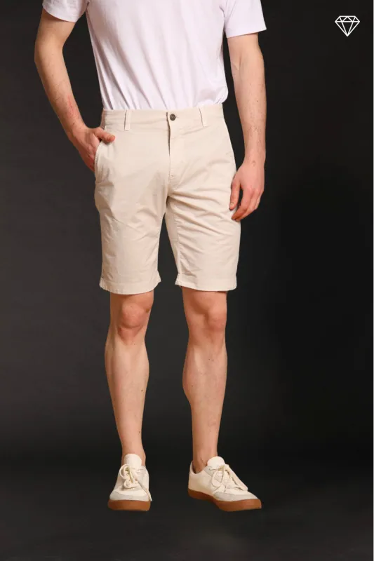 John Coolkhinos men's chino bermuda shorts in pima cotton logo edition carrot fit ① sold by Mason's