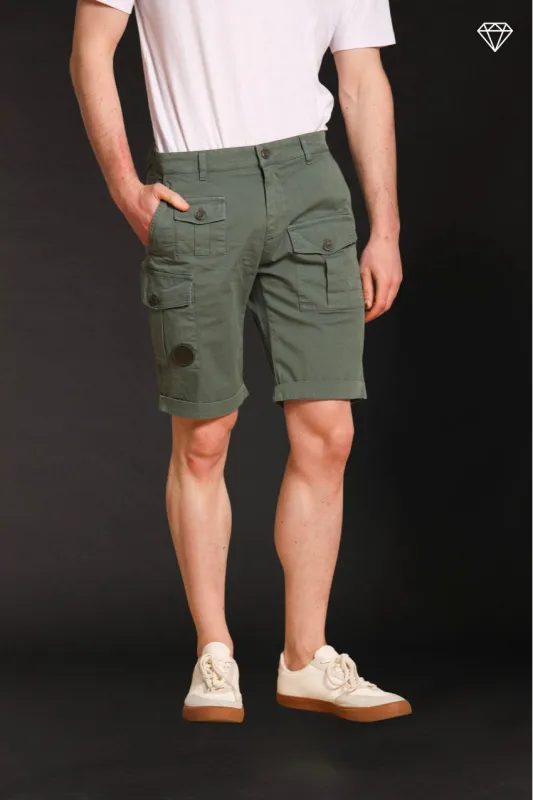 George Coolpocket men's cargo bermuda shorts in stretch satin logo edition carrot fit ① sold by Mason's