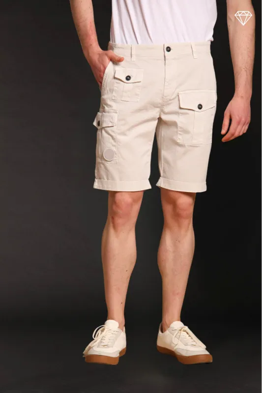 George Coolpocket men's cargo bermuda shorts in stretch satin logo edition carrot fit ① sold by Mason's