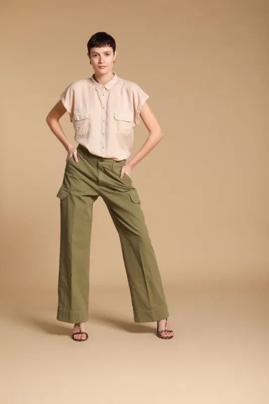 New York Studio women's Cargo Pants in slub cotton panama Relaxed fit sold by Mason's