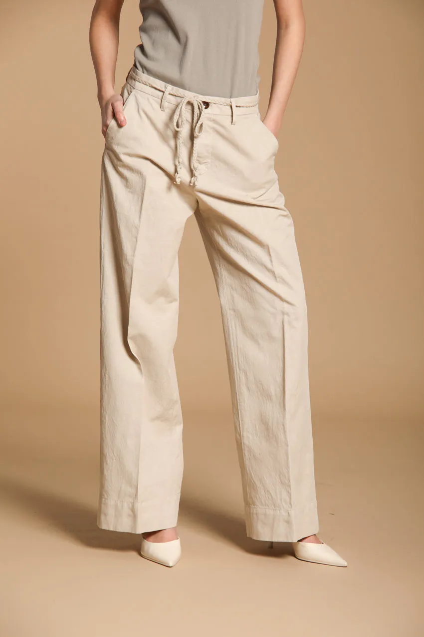New York Studio women's Chino pants in cotton-linen twill Relaxed fit sold by Mason's