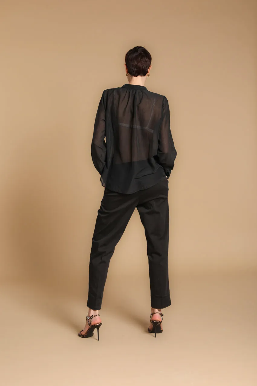 Adele women's long-sleeve shirt in muslin cotton-silk blend sold by Mason's product image thumbnail 4