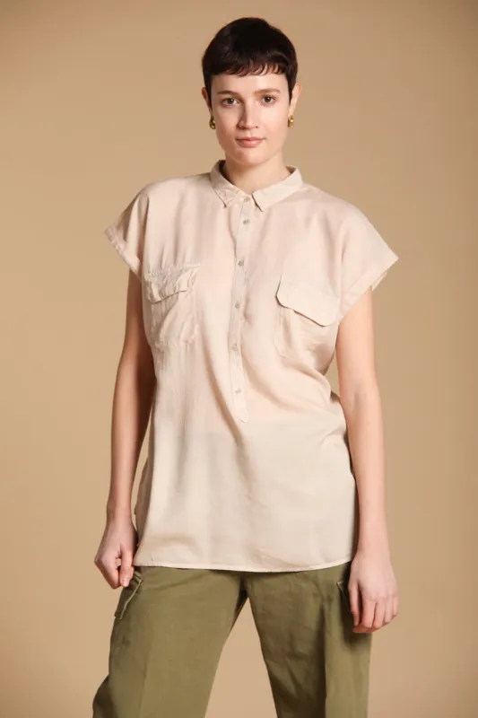 Casta women's short-sleeve shirt in tencel sold by Mason's