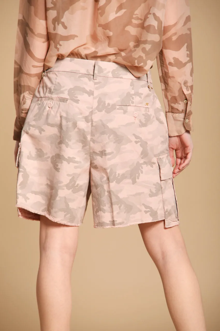 Judy women's cargo bermuda shorts in cotton twill sand camouflage pattern relaxed fit sold by Mason's product image thumbnail 4