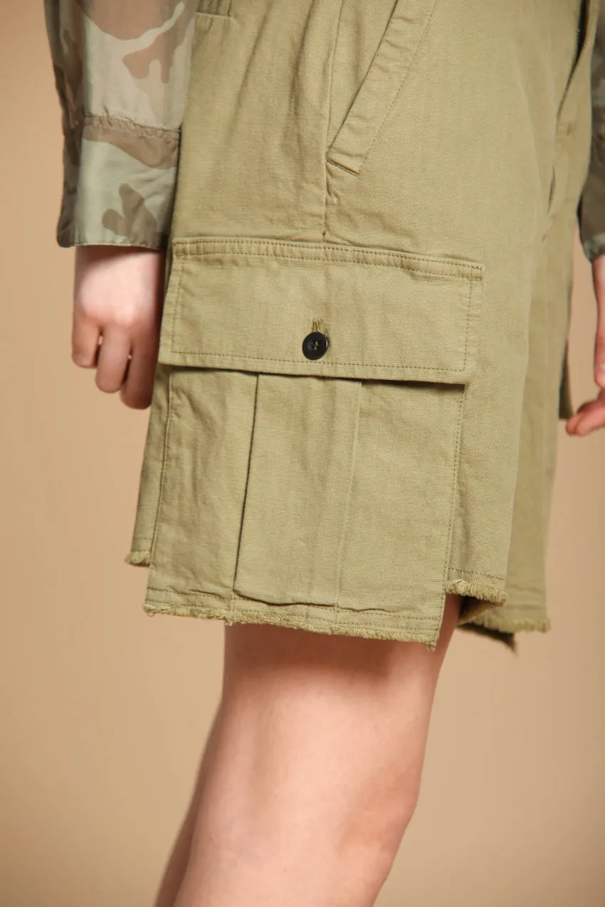 Judy women's cargo bermuda shorts in flame cotton panama fabric relaxed fit sold by Mason's product image thumbnail 2