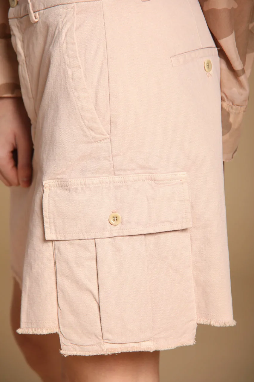 Judy women's cargo bermuda shorts in flame cotton panama fabric relaxed fit sold by Mason's product image thumbnail 2