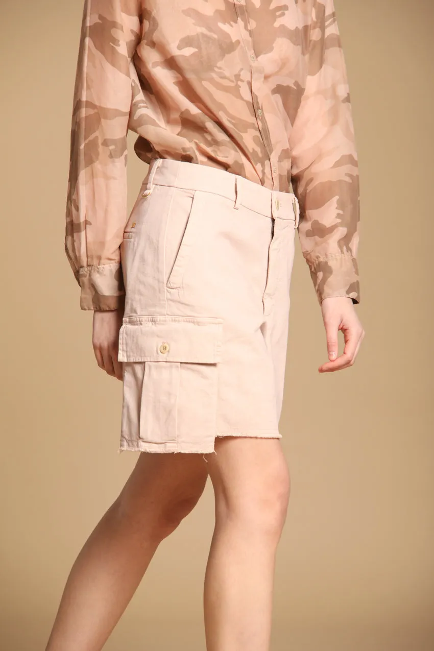 Judy women's cargo bermuda shorts in flame cotton panama fabric relaxed fit sold by Mason's product image thumbnail 3