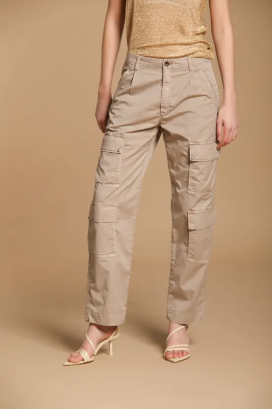 Evita Cargo women's cargo pants in stretch gabardine curvy fit sold by Mason's