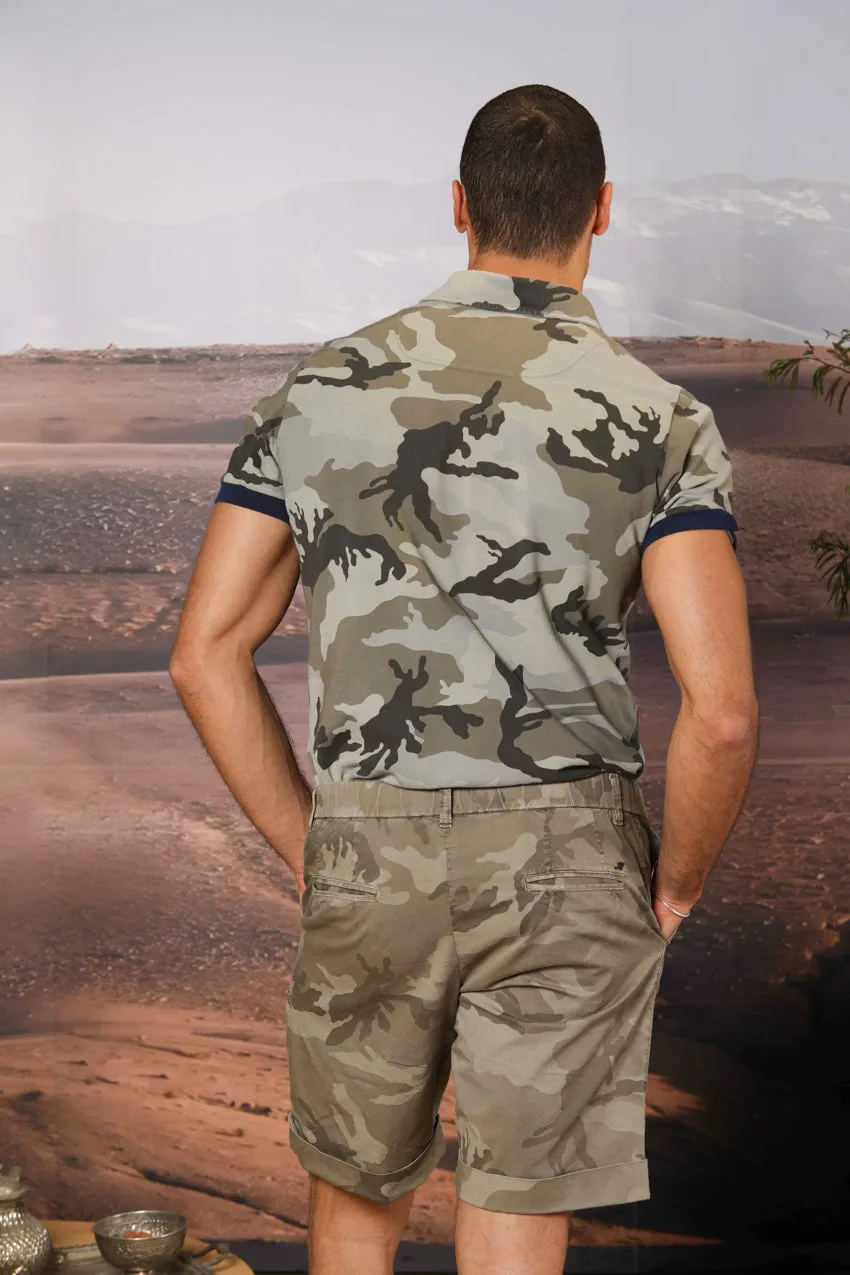 Print Men's Polo in Piqué with camouflage pattern sold by Mason's product image thumbnail 4