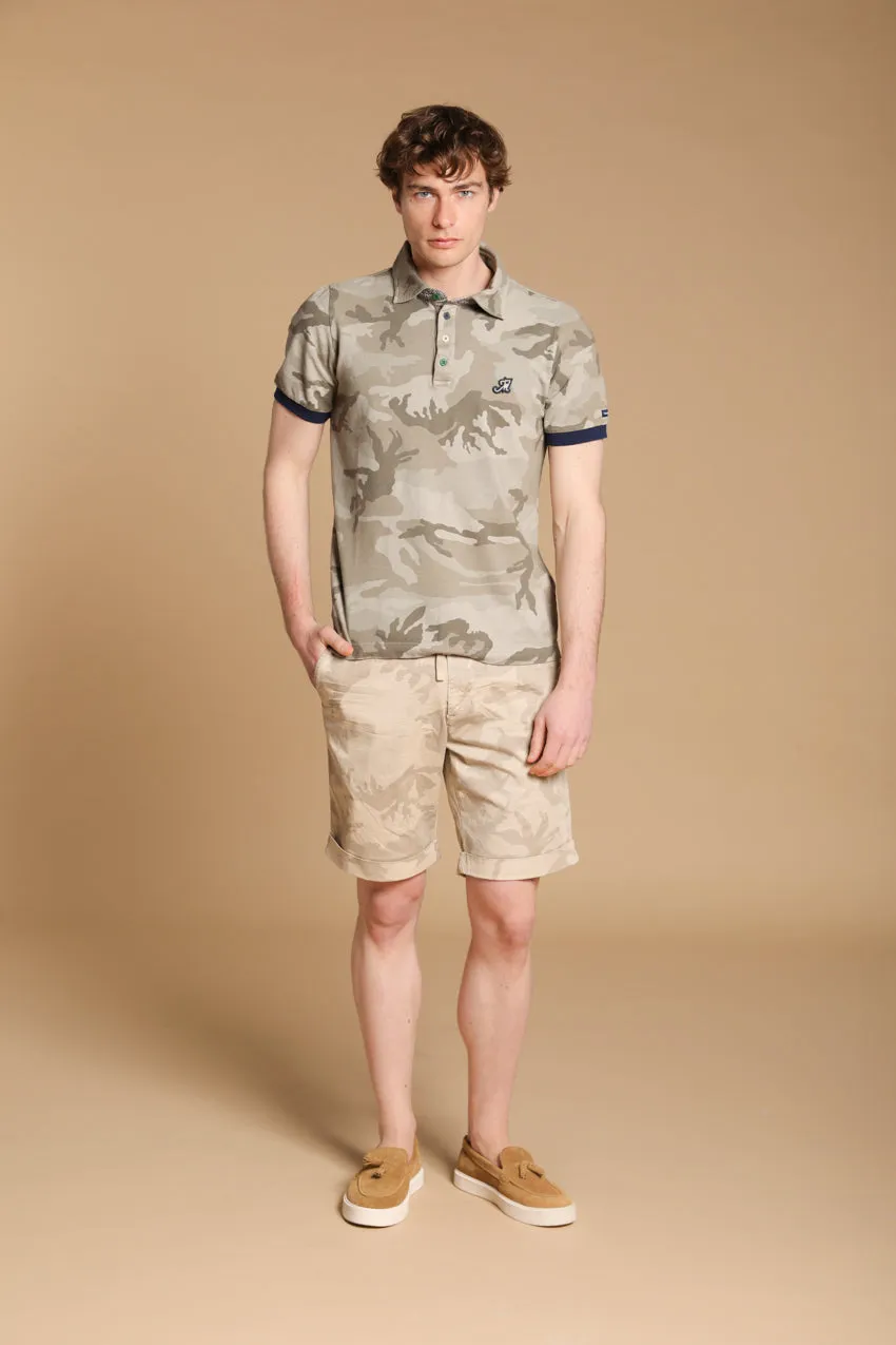 Print Men's Polo in Piqué with camouflage pattern sold by Mason's