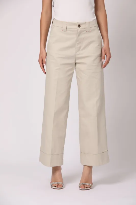 New York Studio Cropped women's chino pants in cotton twill Relaxed fit sold by Mason's