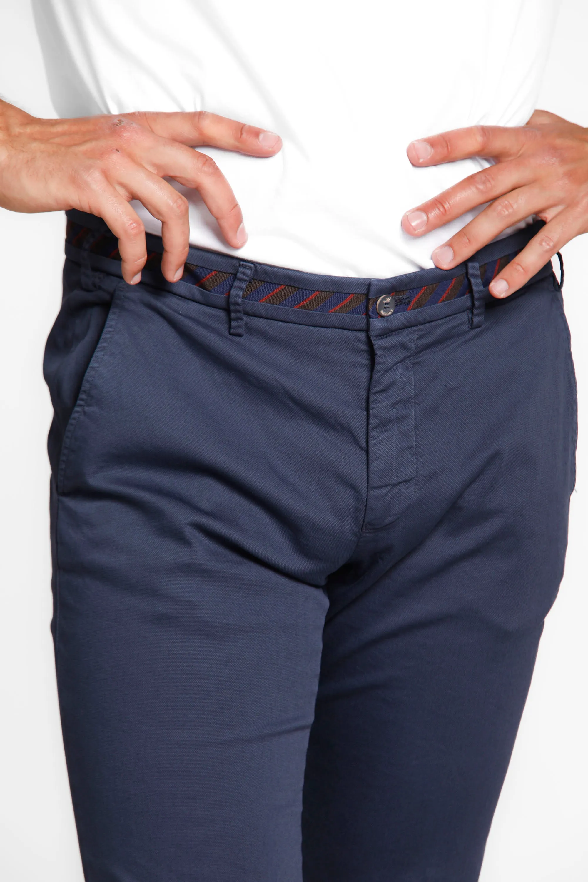 Torino Regimental man chino pants in cotton and tencel with ribbon slim sold by Mason's product image thumbnail 2