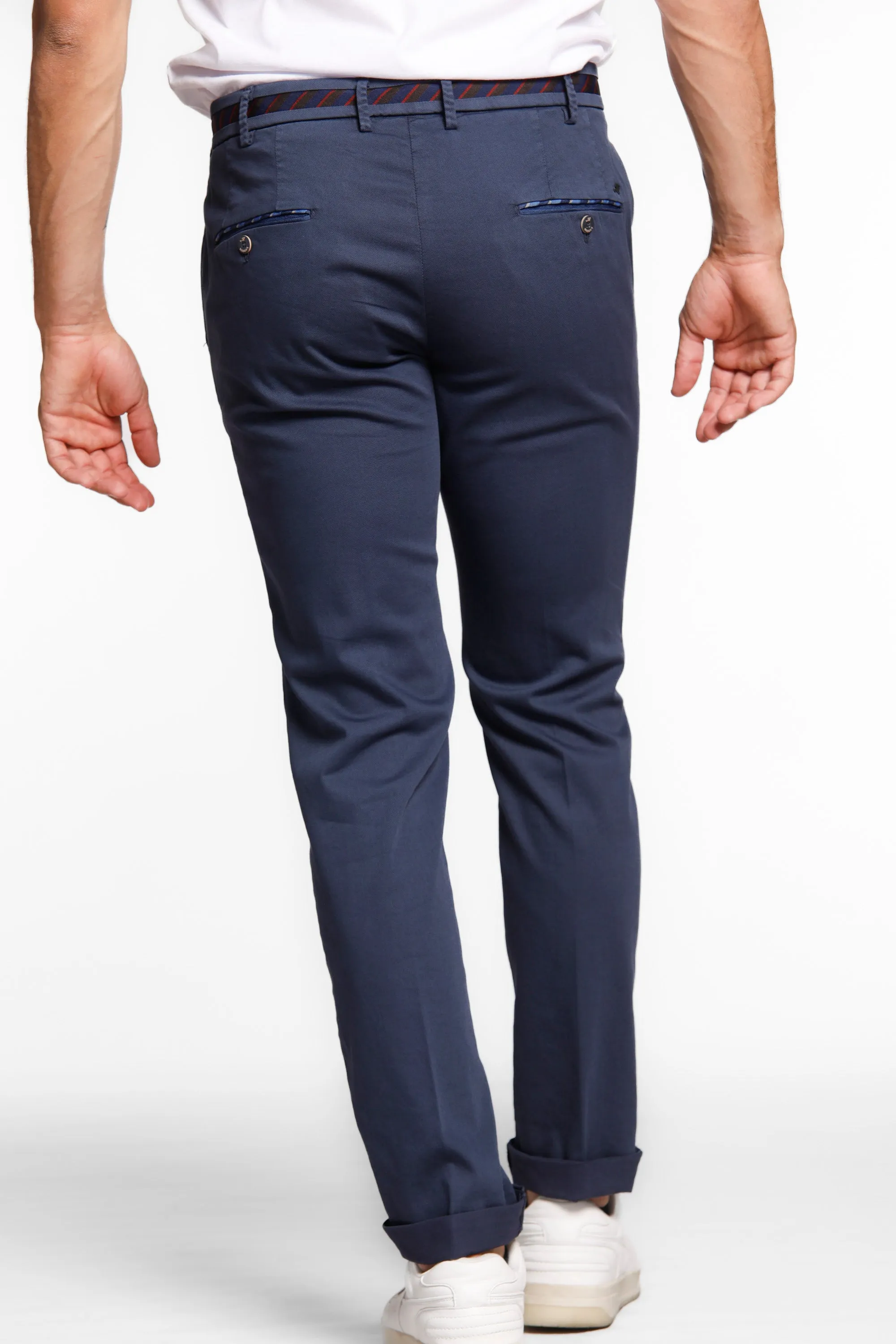 Torino Regimental man chino pants in cotton and tencel with ribbon slim sold by Mason's product image thumbnail 5