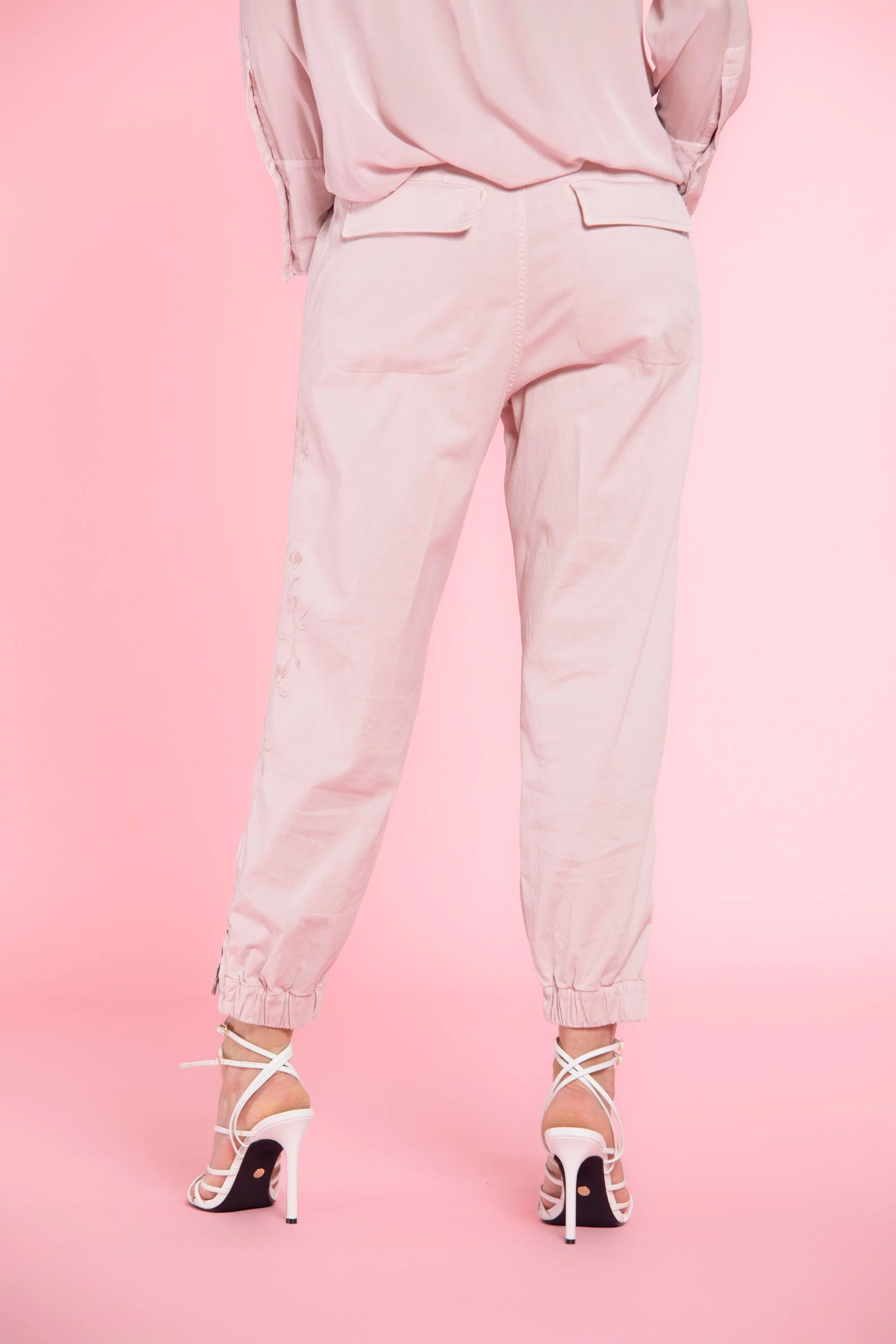 Evita woman cargo pants in tencel and cotton with embroidery curvy sold by Mason's product image thumbnail 4
