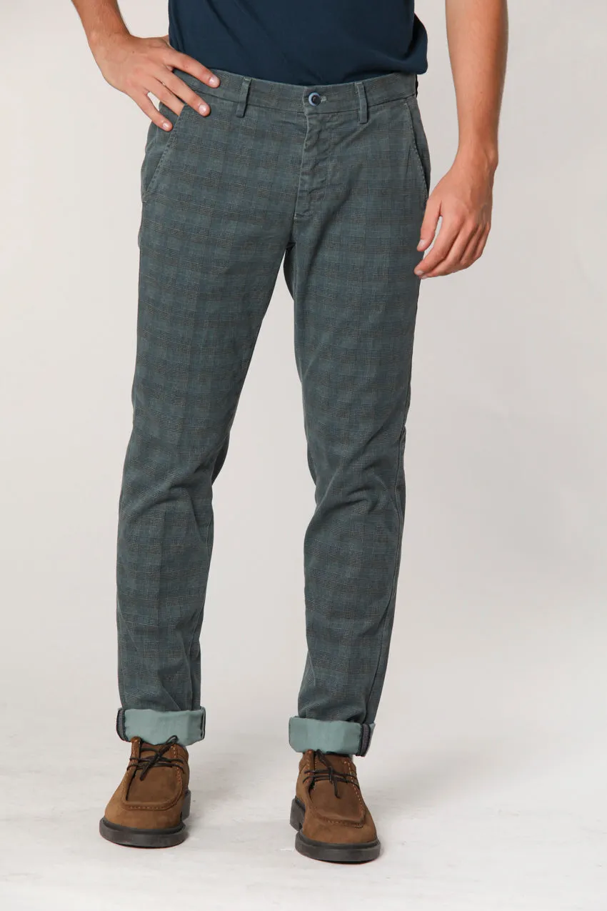 Torino Style man chino pants in gabardine with faded chevron pattern slim sold by Mason's