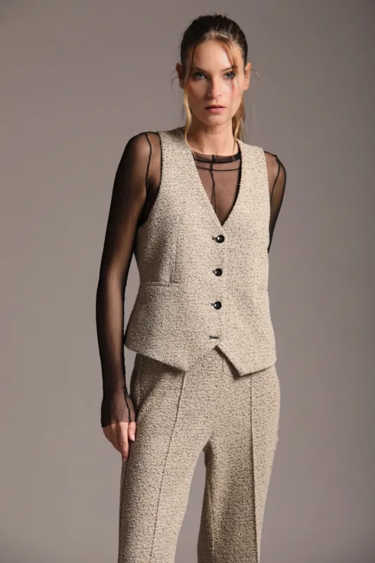 Ellen women’s gilet in bouclé jersey sold by Mason's