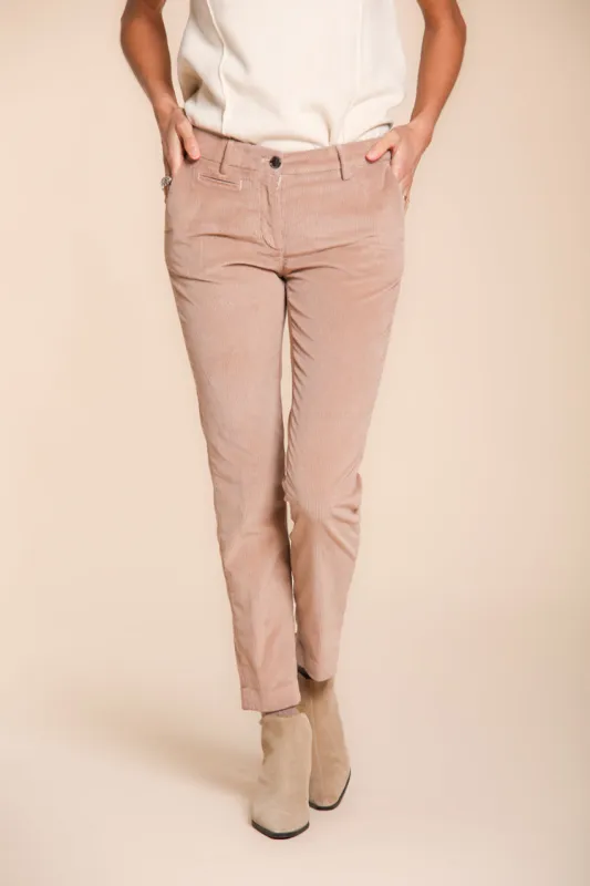 New York Slim women’s chino trousers in corduroy slim fit sold by Mason's