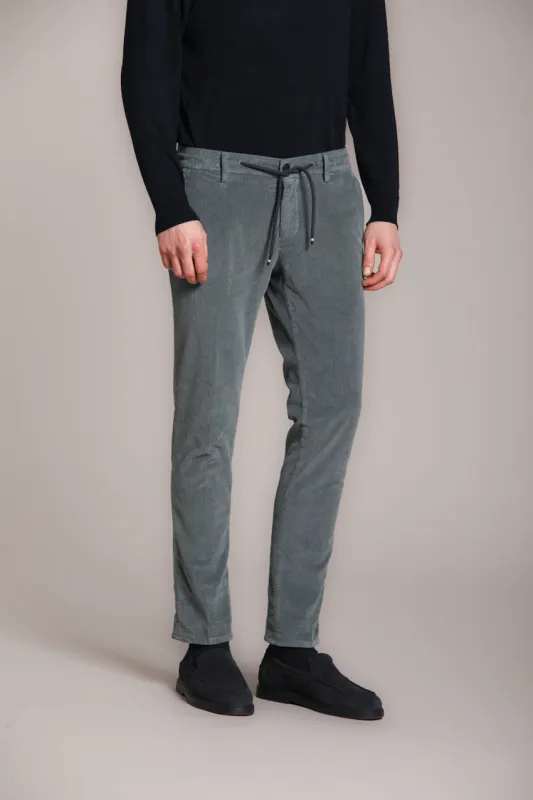 Milano Jogger men's chino pants in 500-line corduroy extra slim fit sold by Mason's