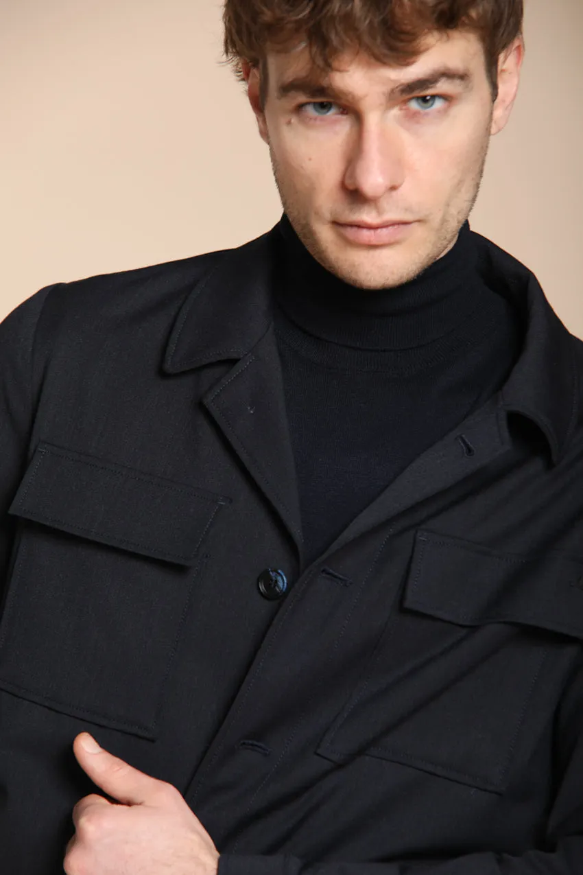 Firenze men’s lined overshirt in solid wool sold by Mason's product image thumbnail 2