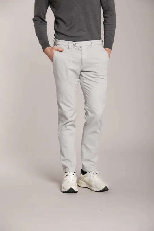 Torino Flex men's chino pants in satin slim fit sold by Mason's