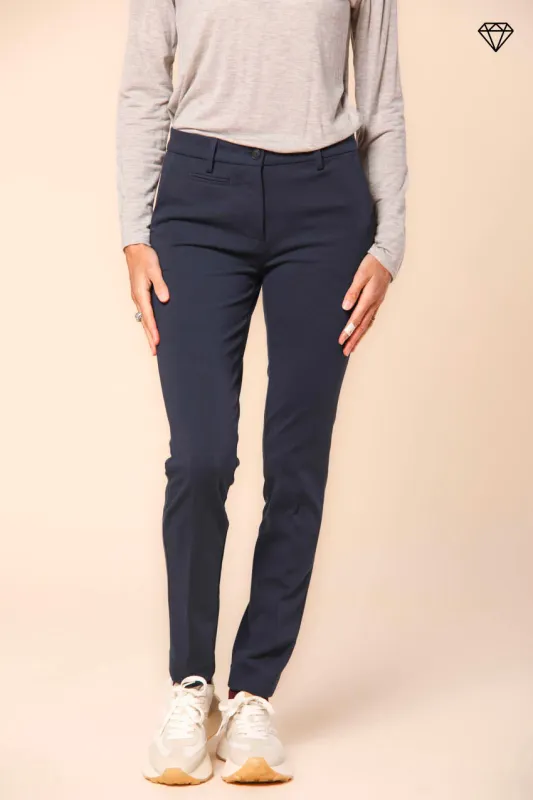 New York Slim women’s chino trousers in technical jersey slim fit ① sold by Mason's