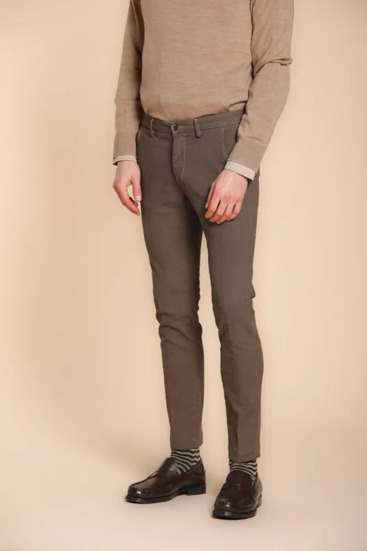 Milano men's chino pants in birdseye pattern extra slim fit sold by Mason's