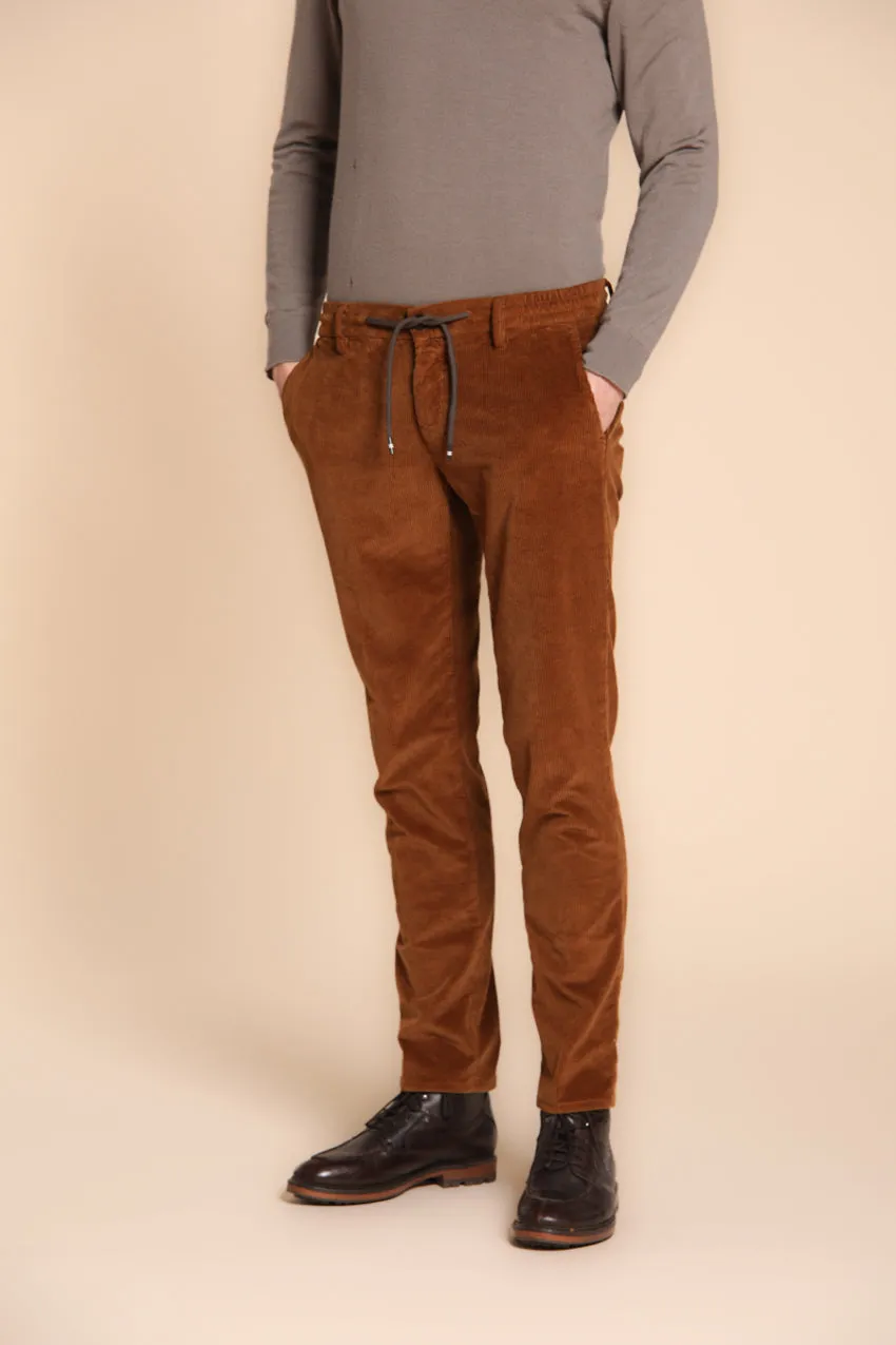 Milano Jogger men's chino pants in 500-line corduroy extra slim fit sold by Mason's