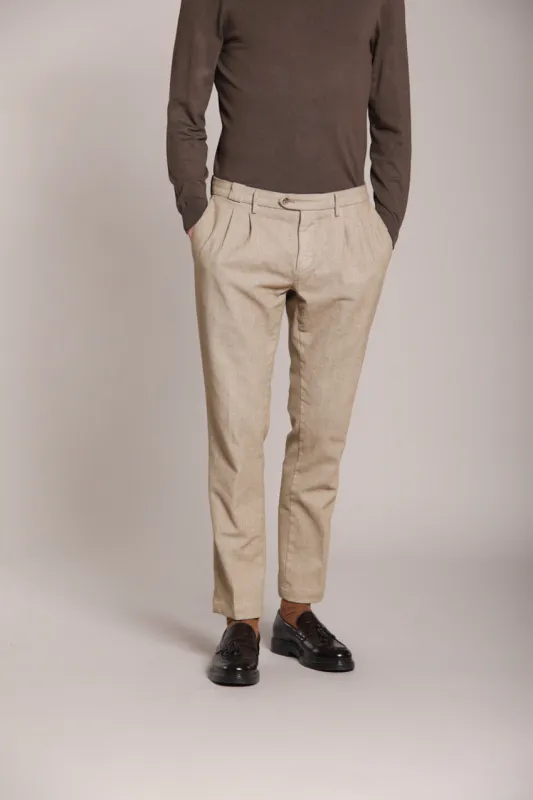New York Time 2 Pinces men's chino pants in corduroy with resca print regular fit sold by Mason's