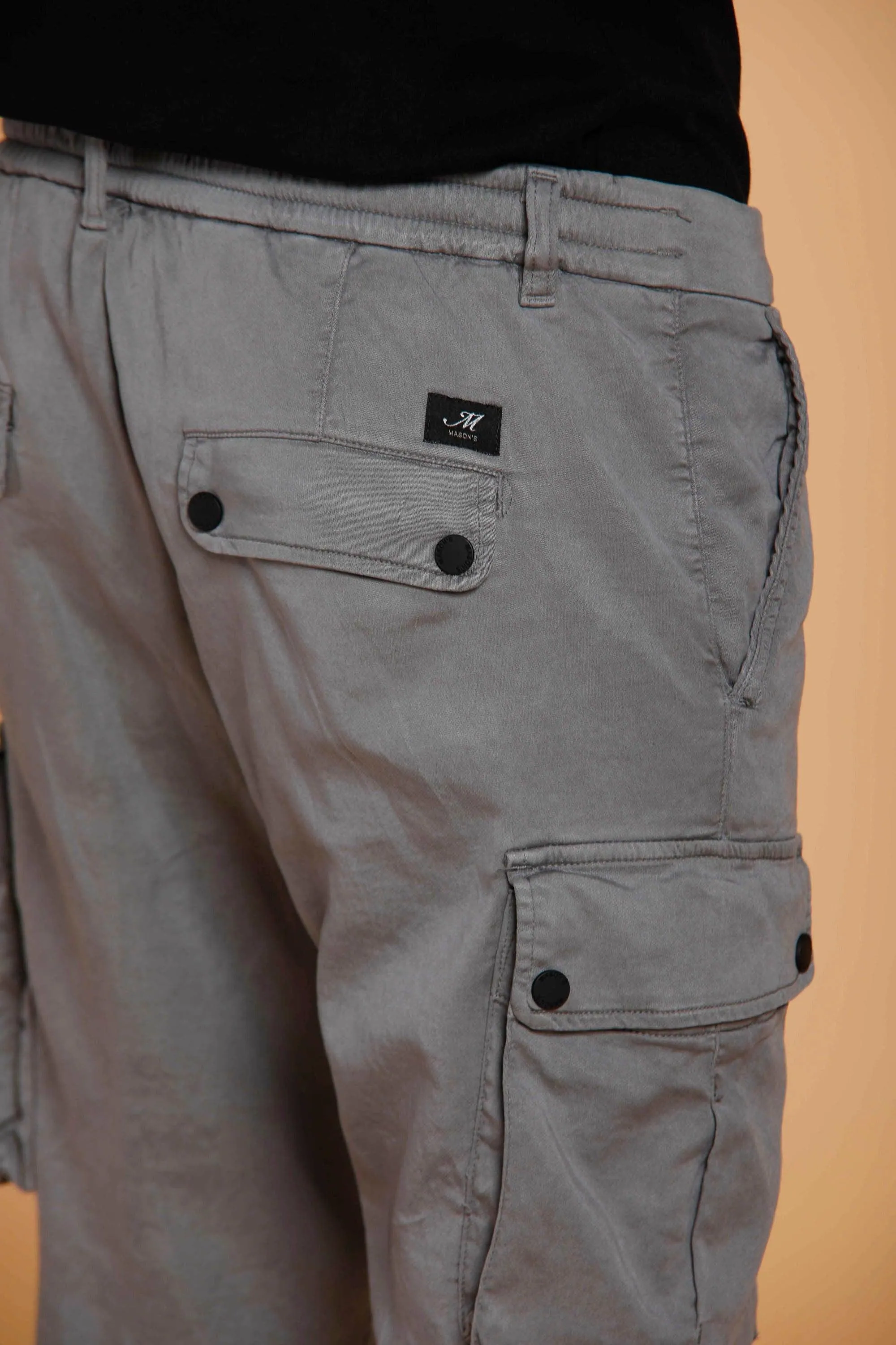 Chile Athleisure man cargo pants in jersey with drawstring carrot fit sold by Mason's product image thumbnail 3