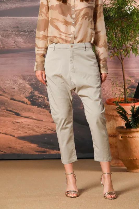 Malibu Jogger women's chino pants in gabardine relaxed fit ① sold by Mason's