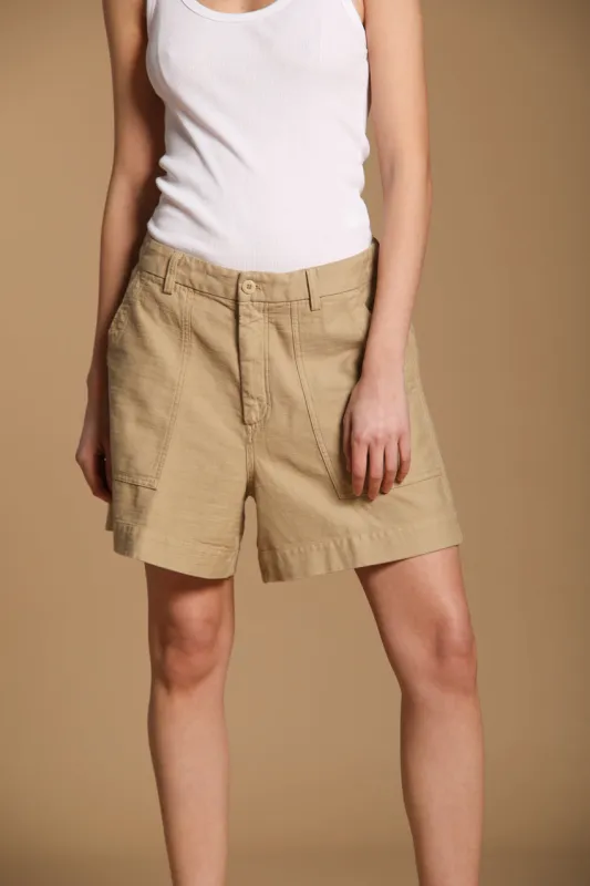 Dallas women's cargo Bermuda Shorts in satin Wide Leg sold by Mason's