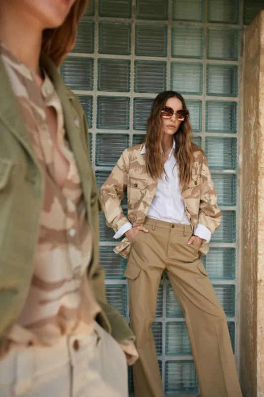 New York Studio women's Cargo Pants in cotton twill wide leg sold by Mason's