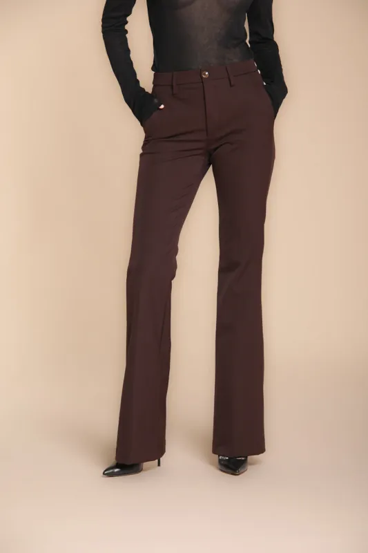 New York Flare women’s chino trousers in stretch jersey slim fit sold by Mason's